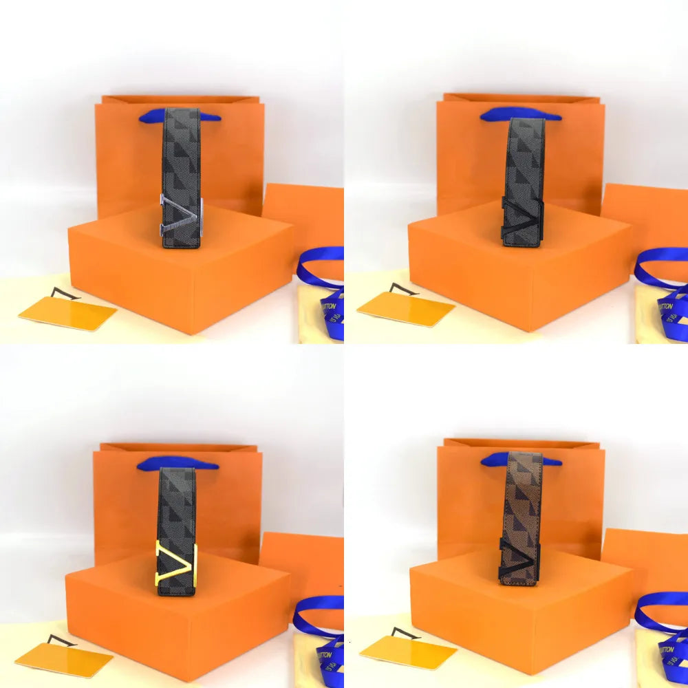 LVVVVVV Designer belt fashion buckle genuine leather LVTbelt Width 38mm 19 Styles Highly Quality with Box designer men women mens FDbelts