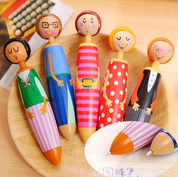 Wholesale Ballpoint Pens Cute Fun Cartoon Creative Doll Pen Student Office Stationary Supplies Novelty SN6245
