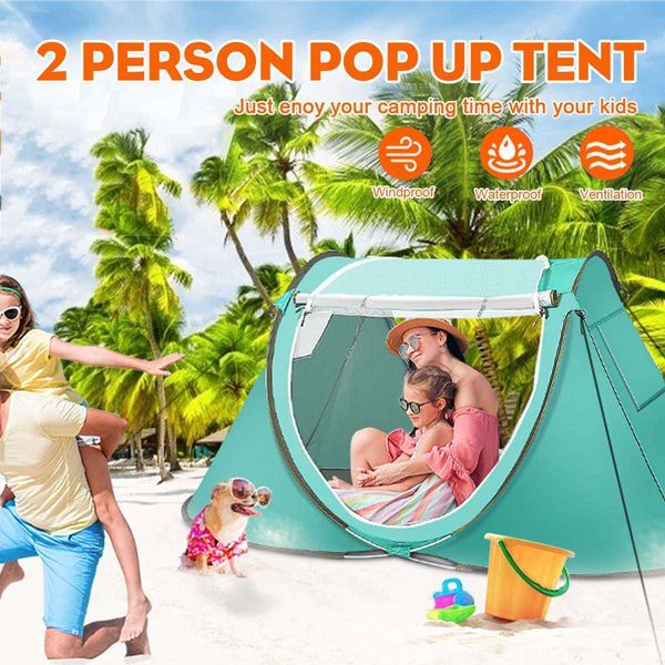 Tents and Shelters Automatic Pop up beach Tent 2 People Camping Tent Beach Tent Portable Backpack Tent Suitable For Travelling Hiking J23022