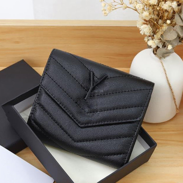 Designer Wallets For Women Card Holders Coin Purses Card Case High Quality Genuine Leather Gold Letter Caviar Cowhide Small Bag Cardholder Women Wal