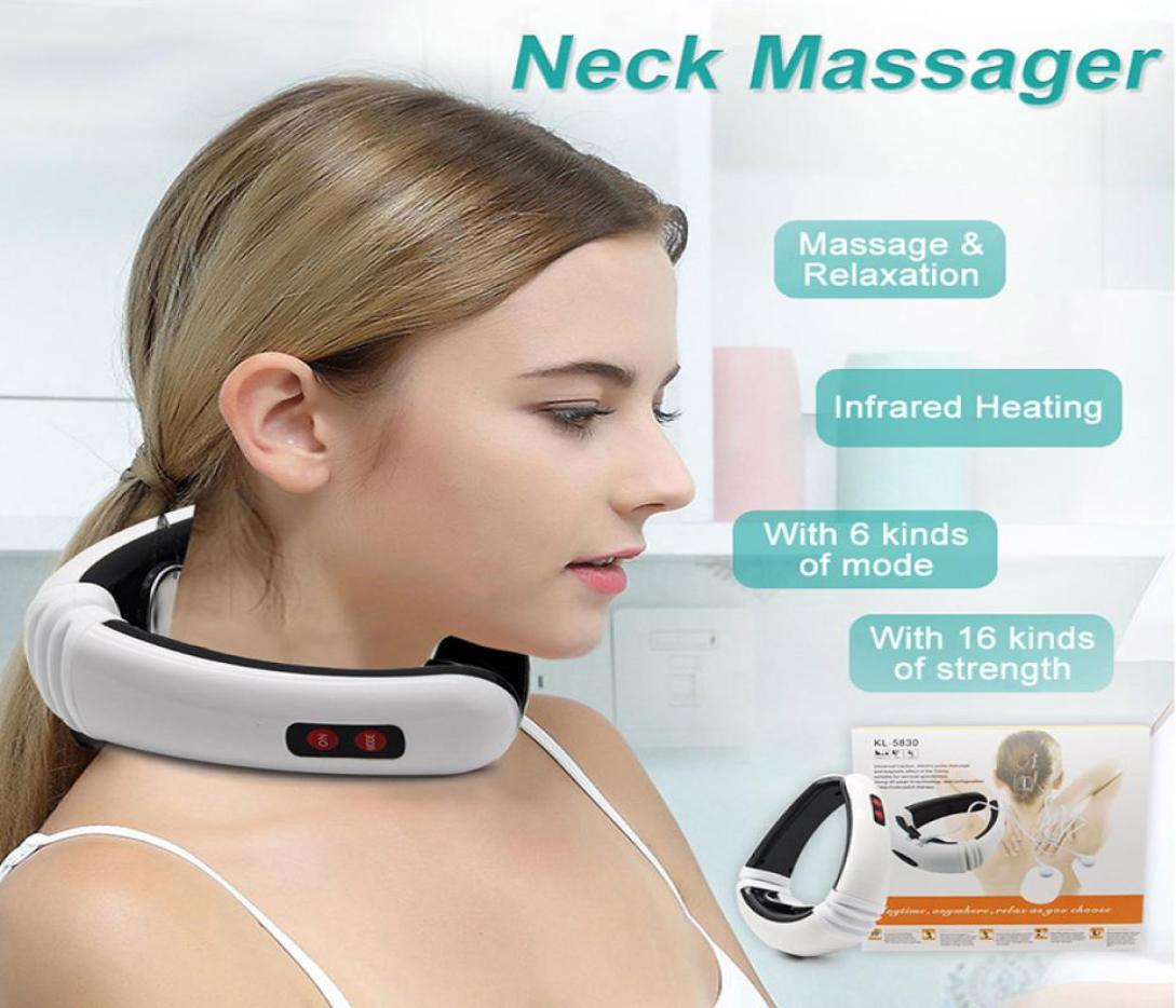 Electric Neck Massager Pulse Back 6 Modes Power Control Far Infrared Heating Pain Relief Tool Health Care Relaxation Machine8855222894038
