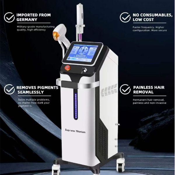 Newest 808nm Diode Laser Hair Removal Machine Picosecond Laser Tattoo Removal Q Switched ND Yag Beauty Equipment