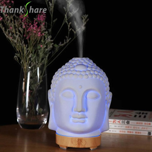 Humidifiers 100ml Essential Oil Diffuser Buddha head Humidifier With Night Lamp Aromatherapy Mist Foger Maker Essential Oil Diffuse For Home