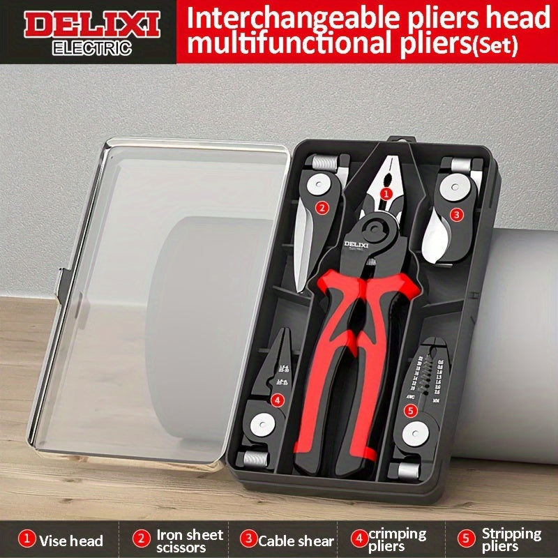 TEMU 1pc Multifunctional Pliers - Professional Electrician Hand Tools With Cable Shears, Wire & Iron Sheet Scissors, Crimping Pliers - No Electricity