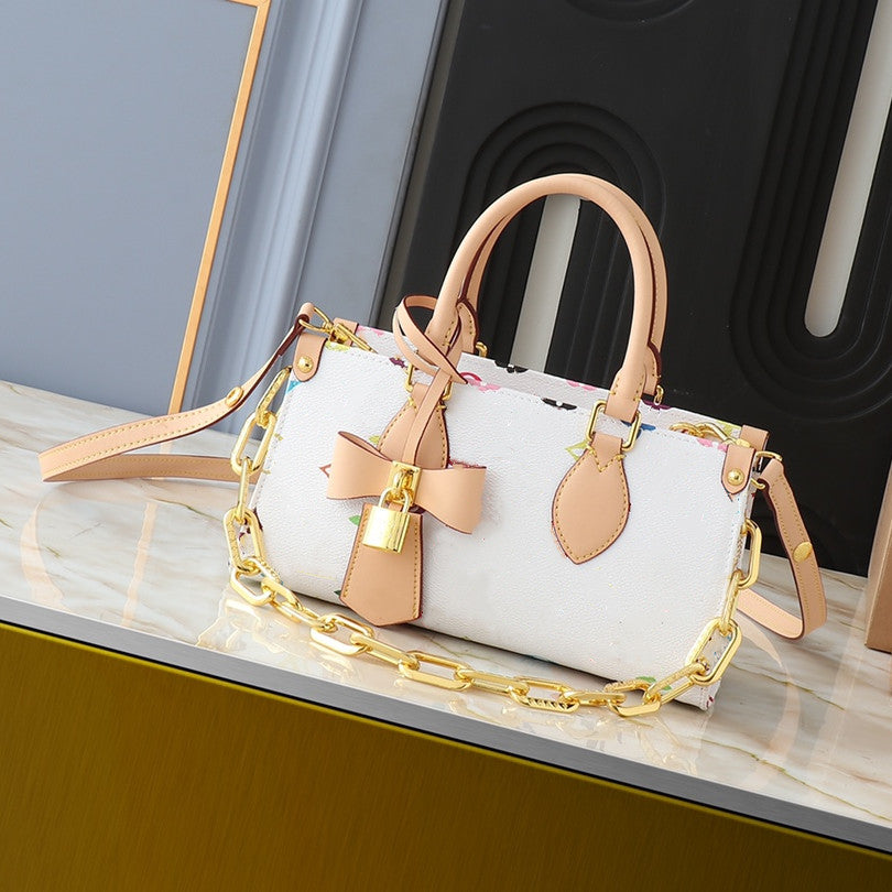 Luxury Designer On Go East West Totes Bags Chain Murakami Multicolor Zipper closure sleek Shoulder Bag handbag print rainbow palette crossbody Bag T