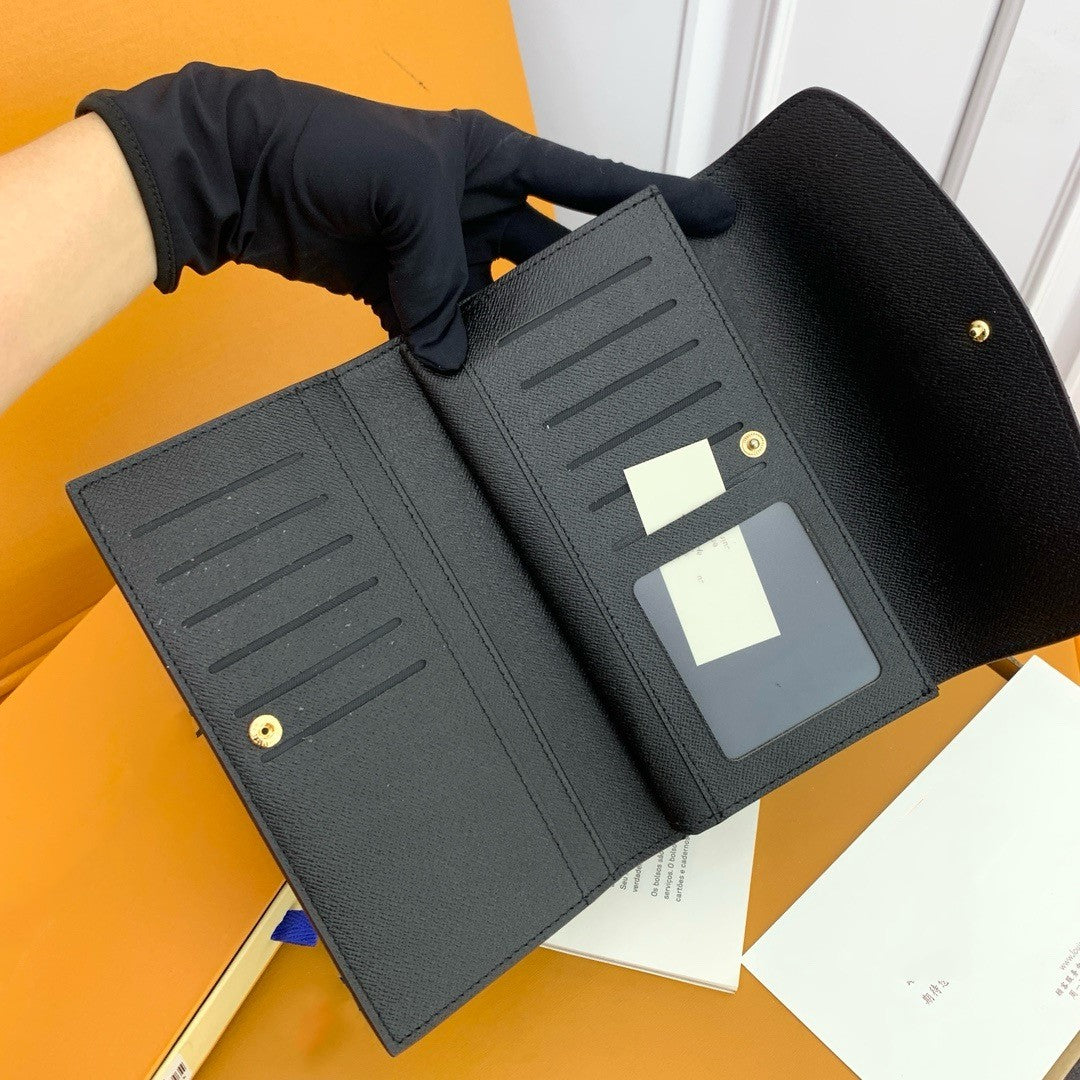 Long credit card holder Purses Women Wallets button Bag Leather brown Wallet wer Purse Fashion Card Holders Designer Pocket With box 008