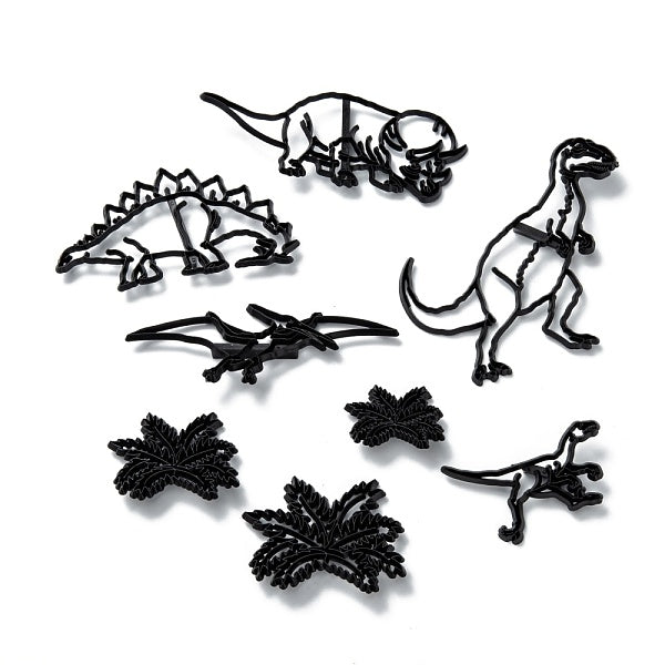 8Pcs Dinosaur Theme Food Grade Plastic Cookie Cutter Set