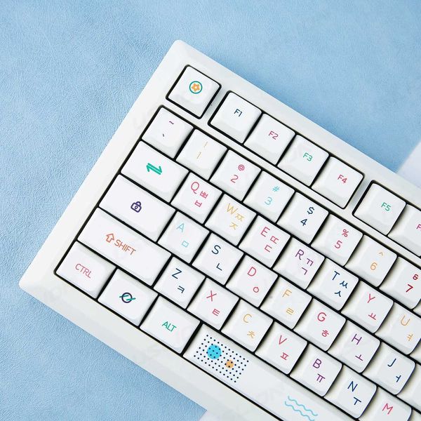 127Keys Korean PBT Keycap Neon Theme XDA Profile For Gaming RGB Mechanical Keyboard Key Caps for Cherry MX Switch English KoreaXJ241225