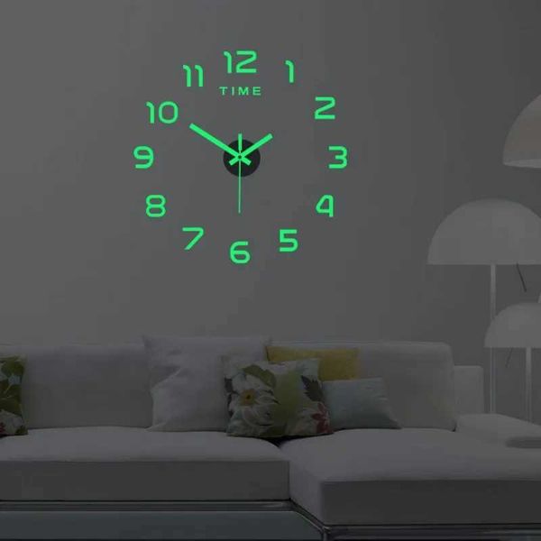 3D Wall Mounted Clock DIY Home and Decorative Pocket Watch Stickers Living Room Office Decoration Large Digital Modern Clock Garden W250107