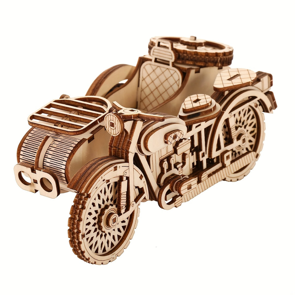 TEMU Retro Tricycle Diy Car Model 3d Wooden Puzzle, Toy Model Making Tool Kit, Educational Toy Car Series, Creative Gift