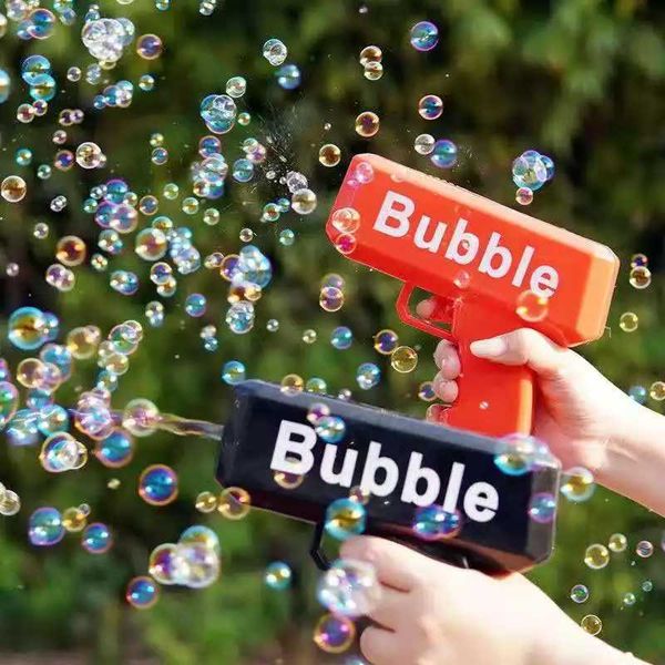 Novelty Games New electric bubble machine black outdoor toy bubble gun childrens automatic bubble blow molding toy gun fan combination funct