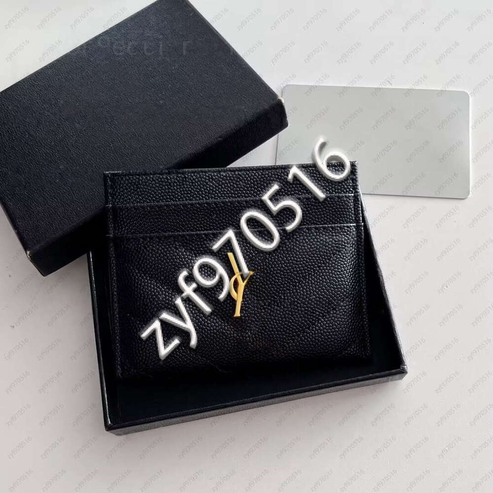 Top Designer Caviar Card Holder Leather Purse Fashion Y3 Womens Purses Mens Key Ring Credit Cards Wallet Bag Travel Documents Passport Holders with