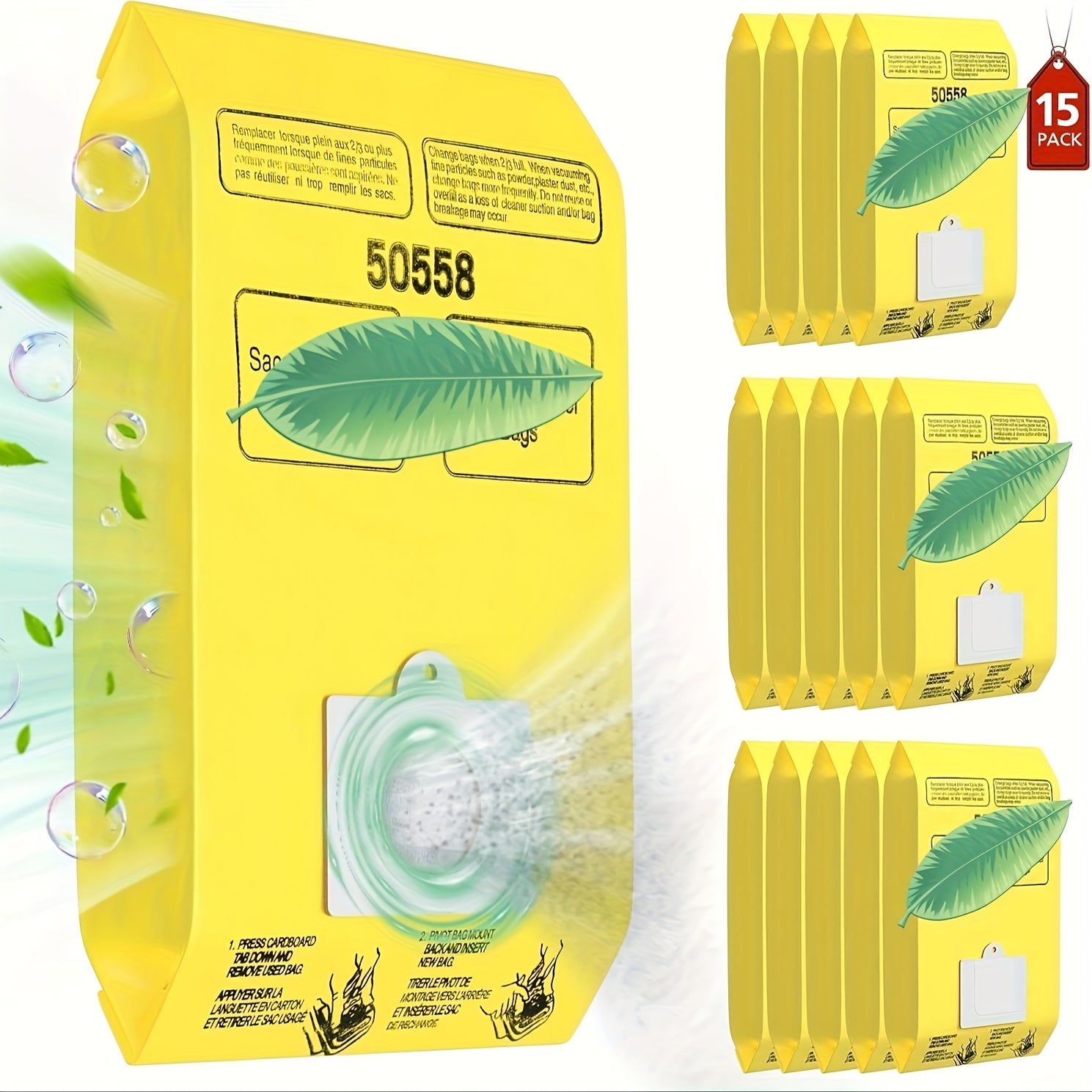 TEMU 15 Pack Canister Vacuum Cleaner Bags Compatible With Canister Type C-q 5055, 50555, 50557, 50558 And Type C-5, , 53292, , , , , Vacuum