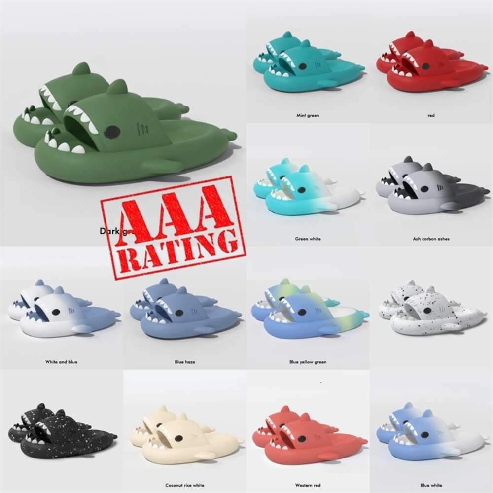 foam runner designer shark slippers sliders men women kids slides pink blue grey pillow slides sandals soft thick cushion slipper cloud slide indoor