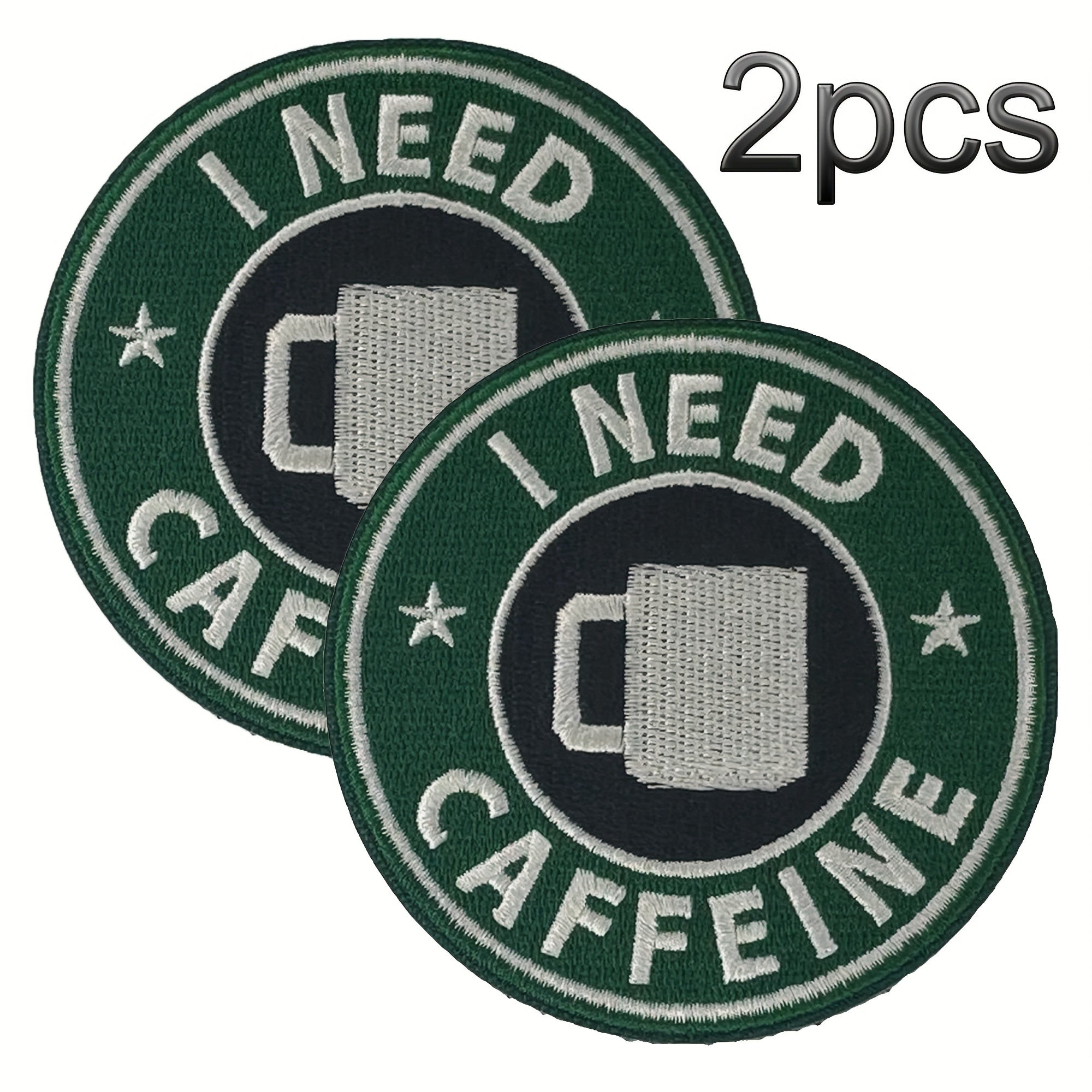 TEMU 2-pack Fabric Embroidered Morale Patches With Hook And Loop Fastener - I Need Tactical Badge For Backpacks, Vests, And Clothing