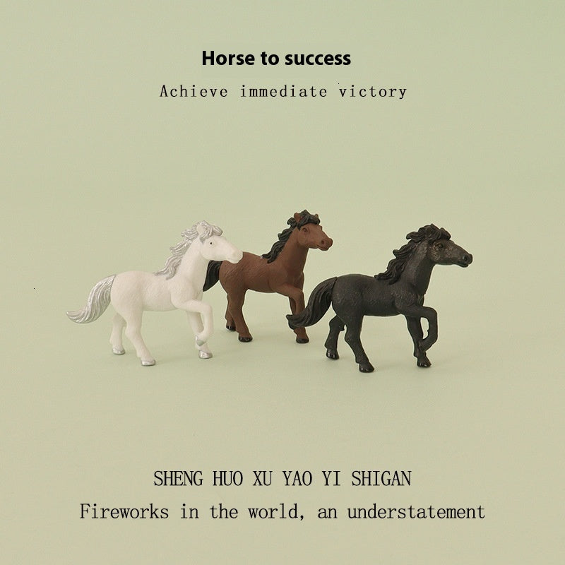 Adorable Miniature Horse Planter - Unique Brown & Black Ceramic Design with Natural Moss Accent