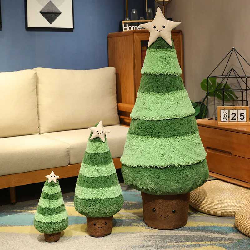 3060cm Twotone Christmas Tree Plush Toy Simulated Stuffed Plants Cute Xmas Pine Throw Pillow Cushion Dolls Xmas DecorXJ250916