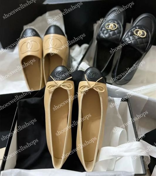Designers Sandals Ballet Flats Shoes Slingback Heels Paris Brand Women Dress Shoes Black Quilted Leather Slip on Ballerina Round Toe leather