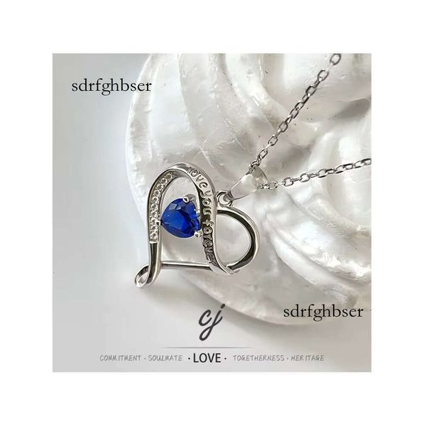 Care custom sterg sier rhodium plated women blue sapphire spinel zircon pendant dia necklace OEM jewelry