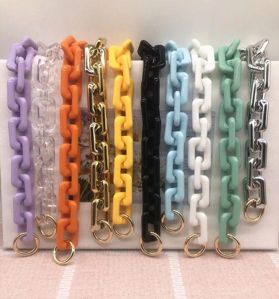 Bag Parts Accessories fashion thick chains colorful big strap candy acrylic chain for women bags big handle shoulder crossbody straps bag de
