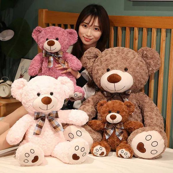Stuffed Plush Animals 25-35CM Kaii Teddy Bear Plush Pillow Toys Lovely Bow-Knot Bears Toys Stuffed Soft Animal Dolls Kids Girls Xmas Valenti