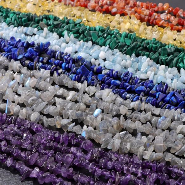 5-8MM irregular Labrador chip beads amethyst turquoise aquamarine citric acid gravel beads used for jewelry accessories 241017