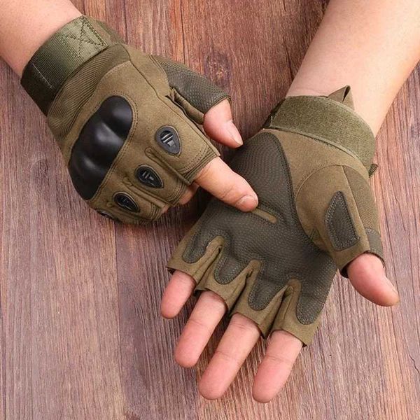 Cycling Gloves Half Finger Mens Gloves Outdoor Military Tactical Gloves Sports Shooting Hunting Airsoft Motorcycle Cycling Gloves z241204