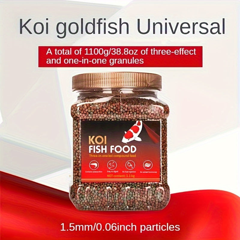 TEMU 1100g-38.8oz, Pellets, Colored Fish Grainbalanced Diet, Suitable For Koi, Goldfish, , Betta.aquarium Fish, Etc