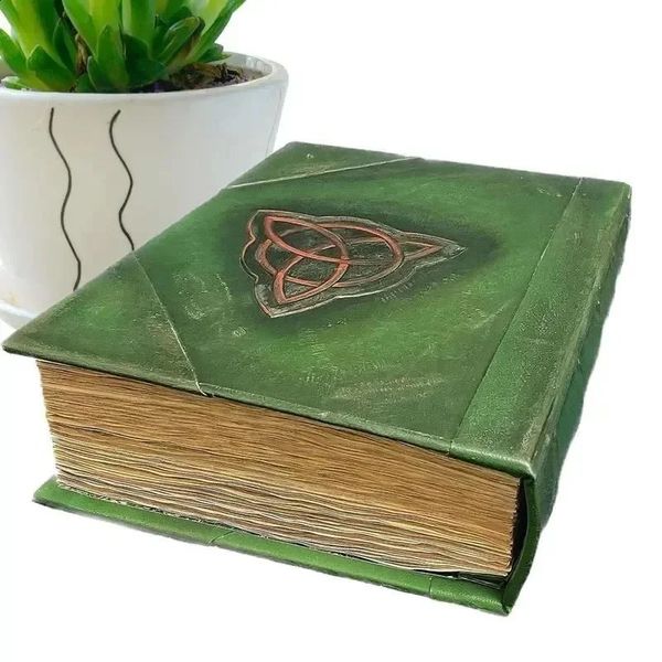 Charmed Book of Shadows Magic Book Retro Green Cover 350 Pages Spells Records Stories Bound Journal s Magic Copy Books Gifts 240913