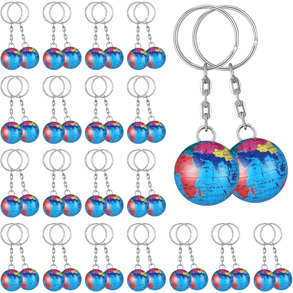 TEMU 24 Pcs Earth Keyrings Key Chains With For Keys Birthday Party, Keychains, Mini Keychain Earth Keychain, Pendant For Backpack Traveler School