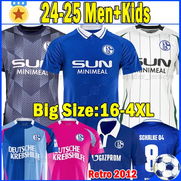 XXXL 4XL 24 54 FC 04 Soccer Jerseys Retro 2012 Home Schalke 2024 2025 Pink October Football Shirts KARAMAN YOUNES SCHALLENBERG Men Uniforms