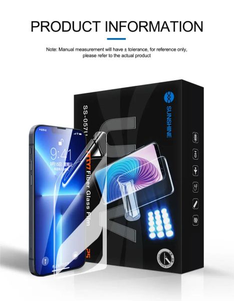25PCS SUNSHINE HD UV Fiber Glass Protective Film Series Mobile Phone Screen Protector SS-057U SS-075U SS-U200 Flexible Film