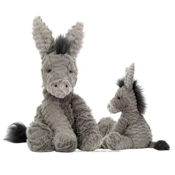 23-40-60CM Cute Burro Peluche Toys Lovely Grey Donkey Plush Dolls Stuffed Soft for Baby Infant Birthday Ro Decor Gifts Z250117