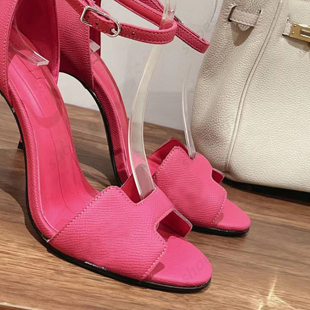 Ladies Sandals Summer high-heeled shoes Women Back strap Leather stiletto sandanls 105mm Luxury Designers Sandals Evening wedding heeled 35-42