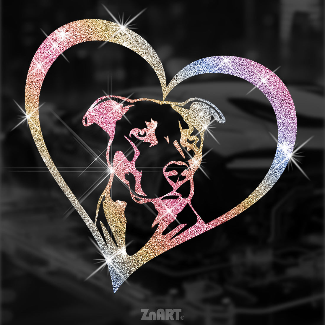 TEMU 1pc Pit Bull Glittering Vinyl Decal Sticker For Motorcycles, Cars, Trucks, , Wall, Laptops, Beautiful Shimmery Car Stickers, Detachable No