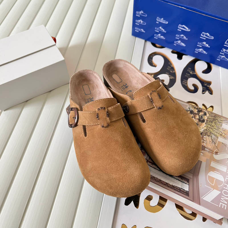 Women Shoes Favorite Slides Designer Sandals Genuine Leather Clogs Easy Wear Summer Sandale Favorite Causal Mule Metal Buckle Decoration Sandal Cozy