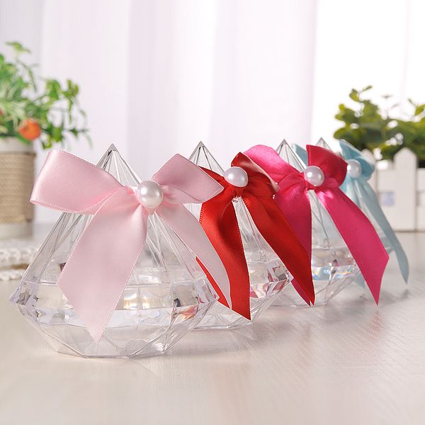 Food Savers Storage Containers Plastic Diamond Shape Candy Box Transparent Creative Petals Chocolate Container Box Birthday Wedding Party Du