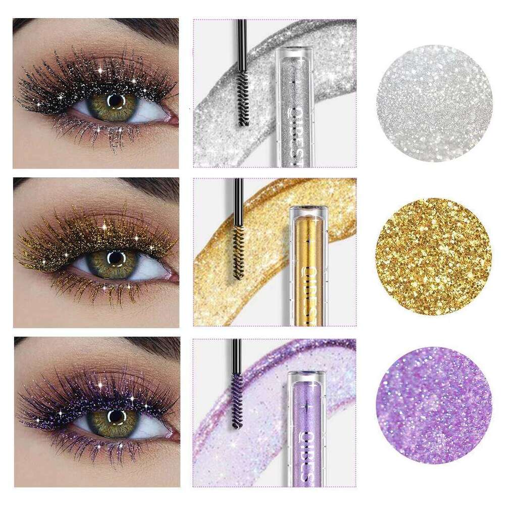 QIBEST 3 Colors Dia Glitter Long Lasting Makeup 3D Volume Eyelashes Curling Shimmer Mascara Eye Lash Female Cosmetic X250722