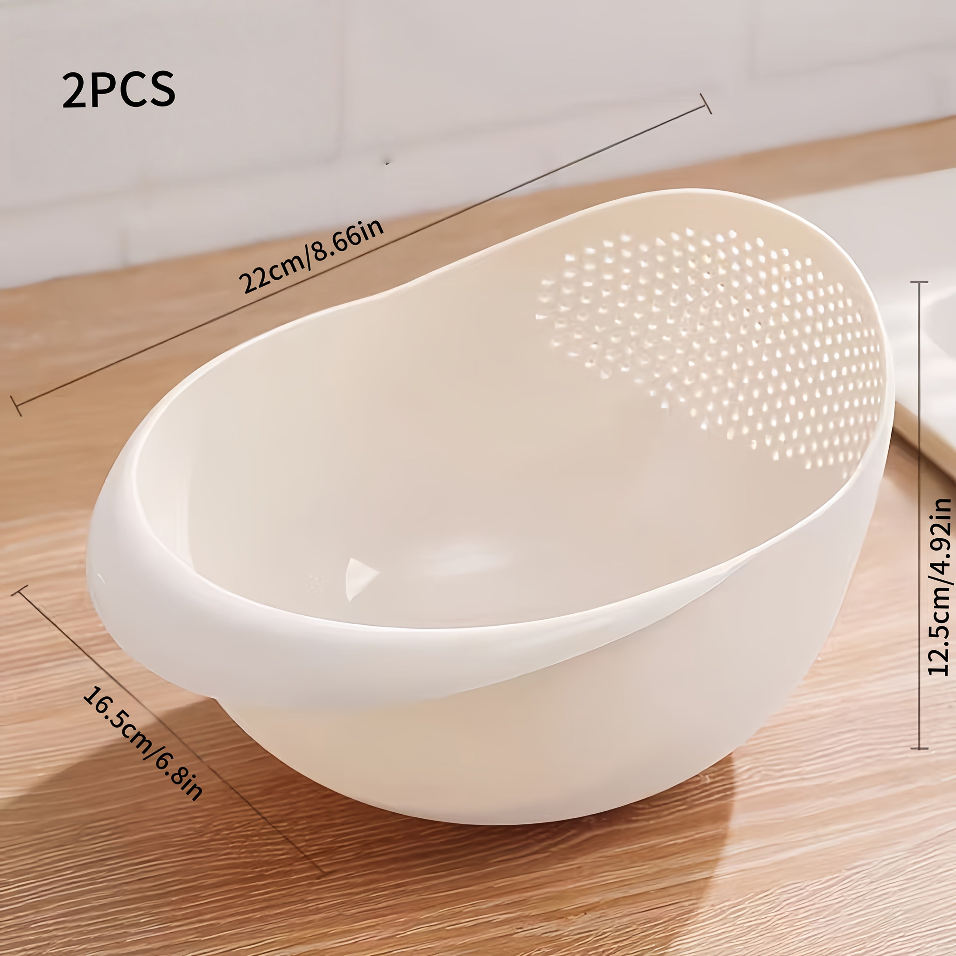 TEMU 2pcs Washing And Draining Basket, Rice Strainer With Handle For , Multi-functional Kitchen Utensil – Large Capacity Design For Quick Water
