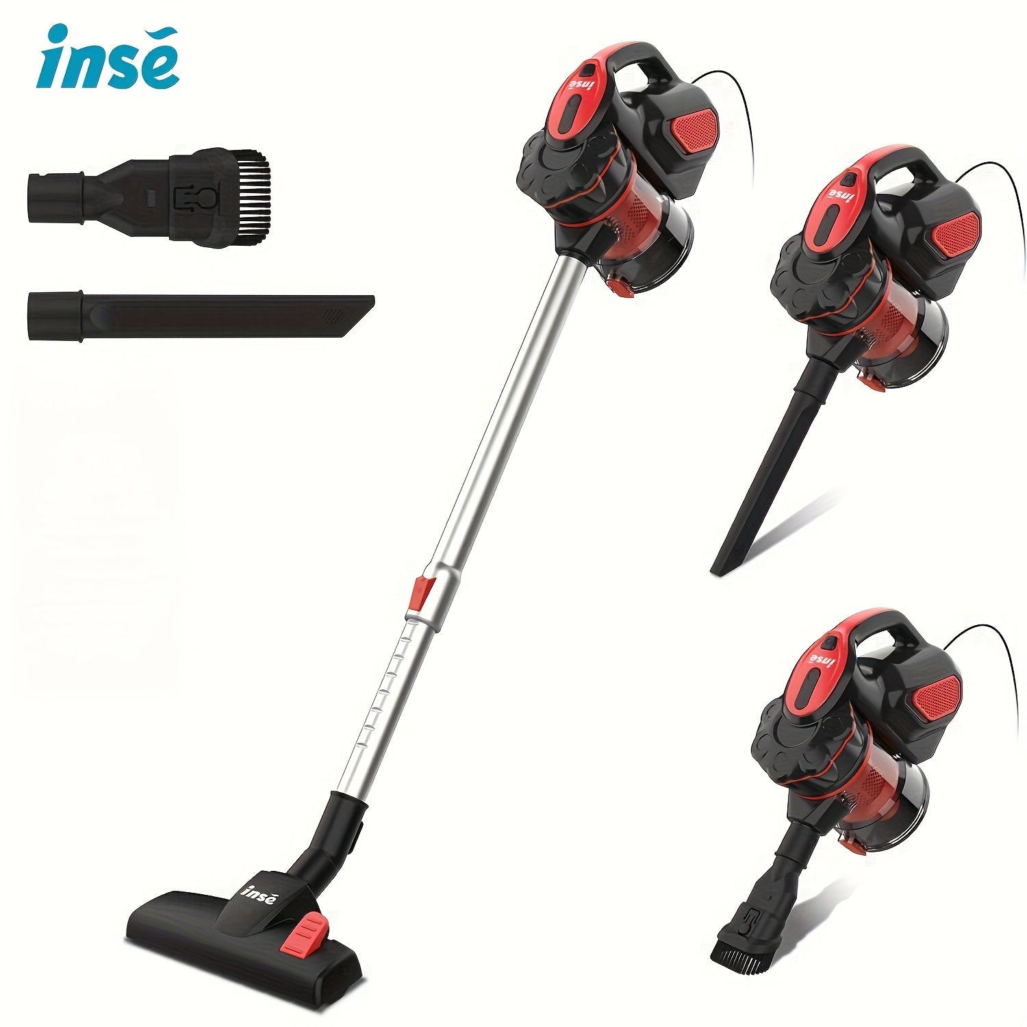 TEMU Inse Corded Stick Vacuum Cleaner, Corded Vacuum Cleaner With 600w Powerful Motor 18000pa Handheld Vacuum Cleaner For Home Pet Hair Hard Floor