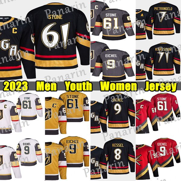 #61 Mark Stone Reverse Retro hockey jersey #81 Jonathan Marchessault Jack Eichel Logan Thompson Alex Pietrangelo William Karlsson Zach White