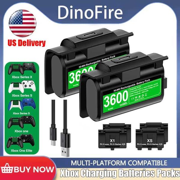 Rechargeable 2x3600mwh Battery Packs For Xbox Series X-S Xbox One Xbox One Battery with Charging CableT250116