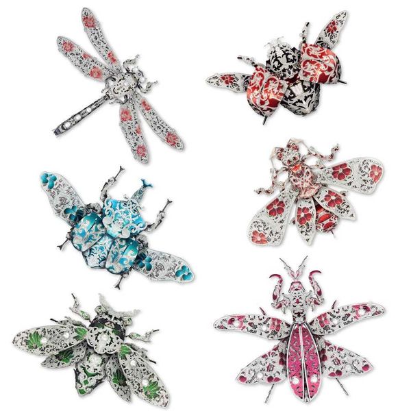 3D Puzzles Piececool 3D Metal Puzzle Insect Brooch Accessories Model Kits for Teens DIY Jigsaw Toys Brain Teaser H241119