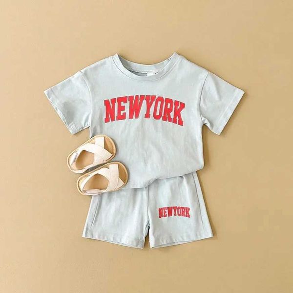 Clothing Sets 2PCS 2024 Newborn Baby Boys Clothes T-shirt+Shorts Set Letter Printed Sports Set Summer New Baby Girl Infant Outfit Set Y25011