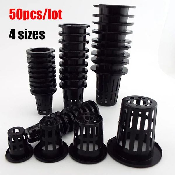 50Pcs Plant Grow Net Nursery Pots Cup Hydroponic colonization Mesh plastic Basket holder vegetable Planter Soilless greenhouse 250207
