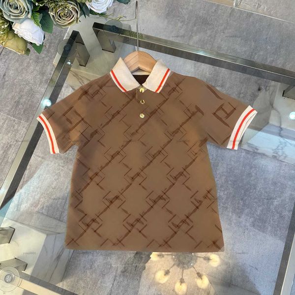 Popular kids POLO shirt logo grid design baby lapel tees kids designer clothes summer High quality Short sleeve boy girl T-shirt