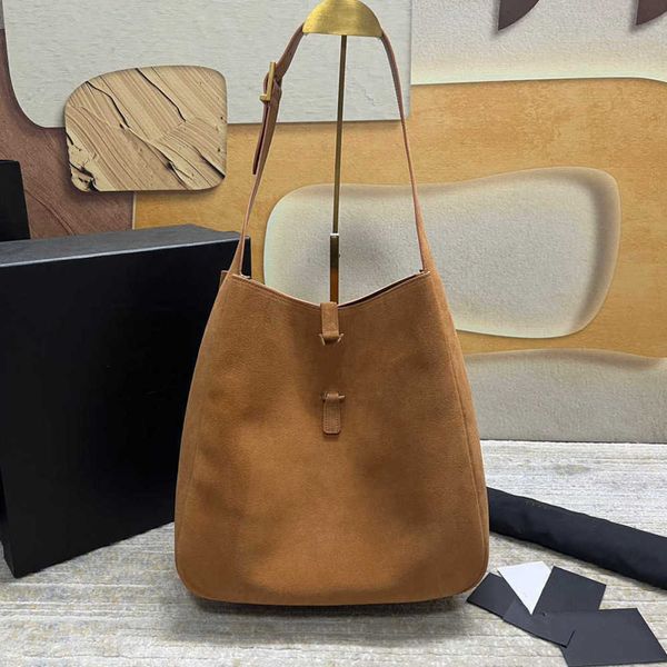 Suede Leather Bucket Bag Crossbody Hobo LE37 Underarm Shoulder Shopping Handbags Plain Bags Handbag Purse Drawstring Women Large Capacity Po