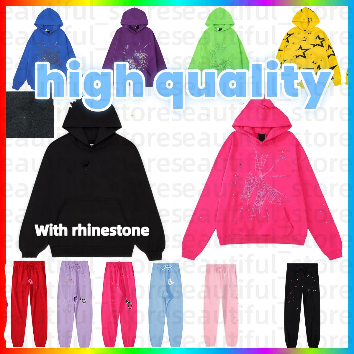 Designer hoodies men hoodie sweatshirts hip-hop sweatpants women&#039;s foam puff printed sweatshirts pants bubble printed Y2K hoodies sportswear tw