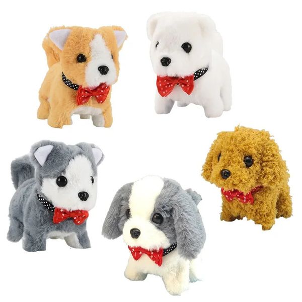 Simulation Pet Toy Walking Tail Wagging Plush Smart Interactive Safe Electric Cute Puppy Dog for Baby Kids Toy Christmas Gift 250114