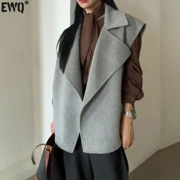 Office womens double-sided wool vest drawer retro casual womens winter gray belt autumn 16O2494 241204